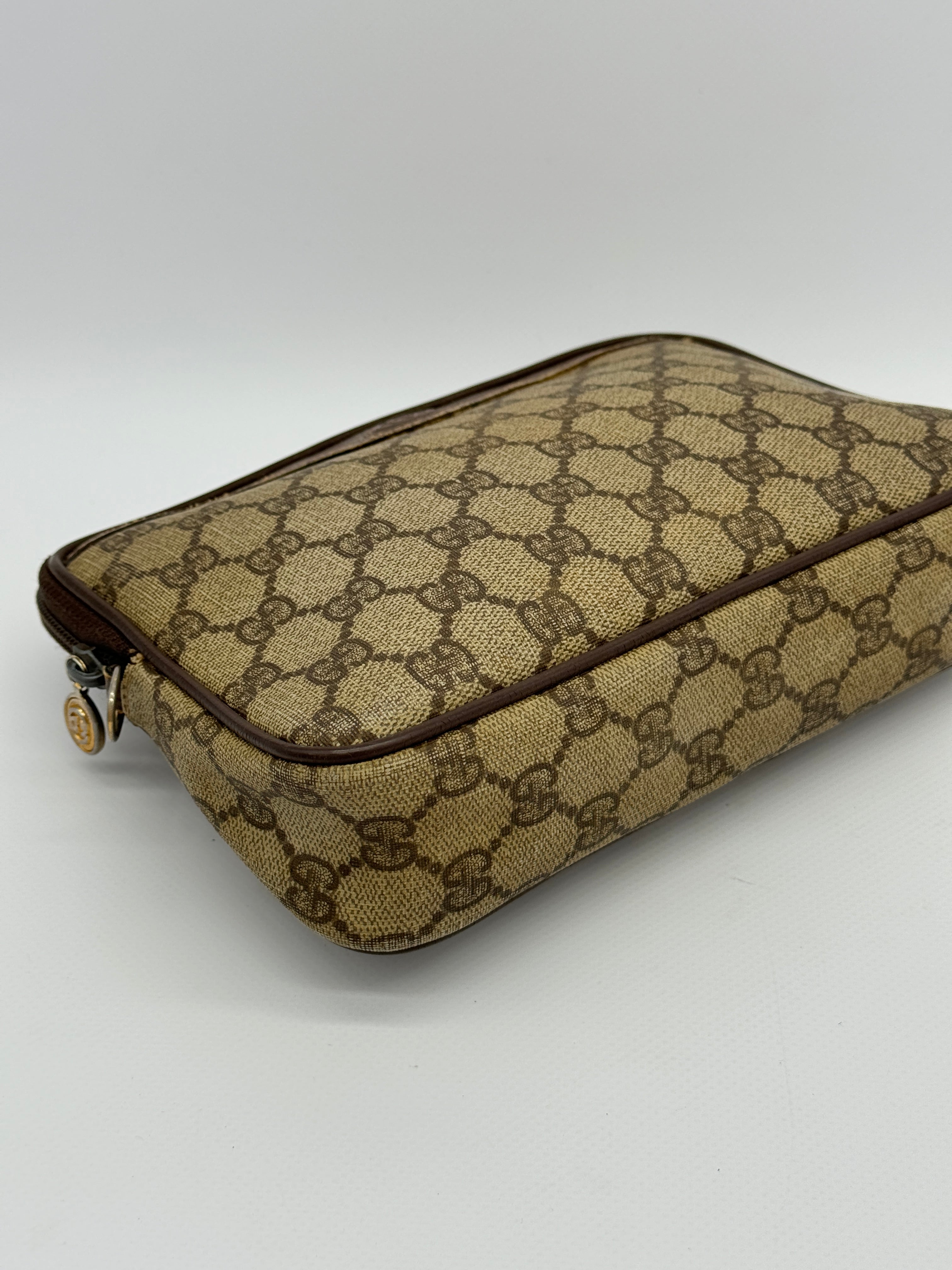 Gucci Canvas Beige hot / Brown GG Monogram Travel Cosmetic Pouch