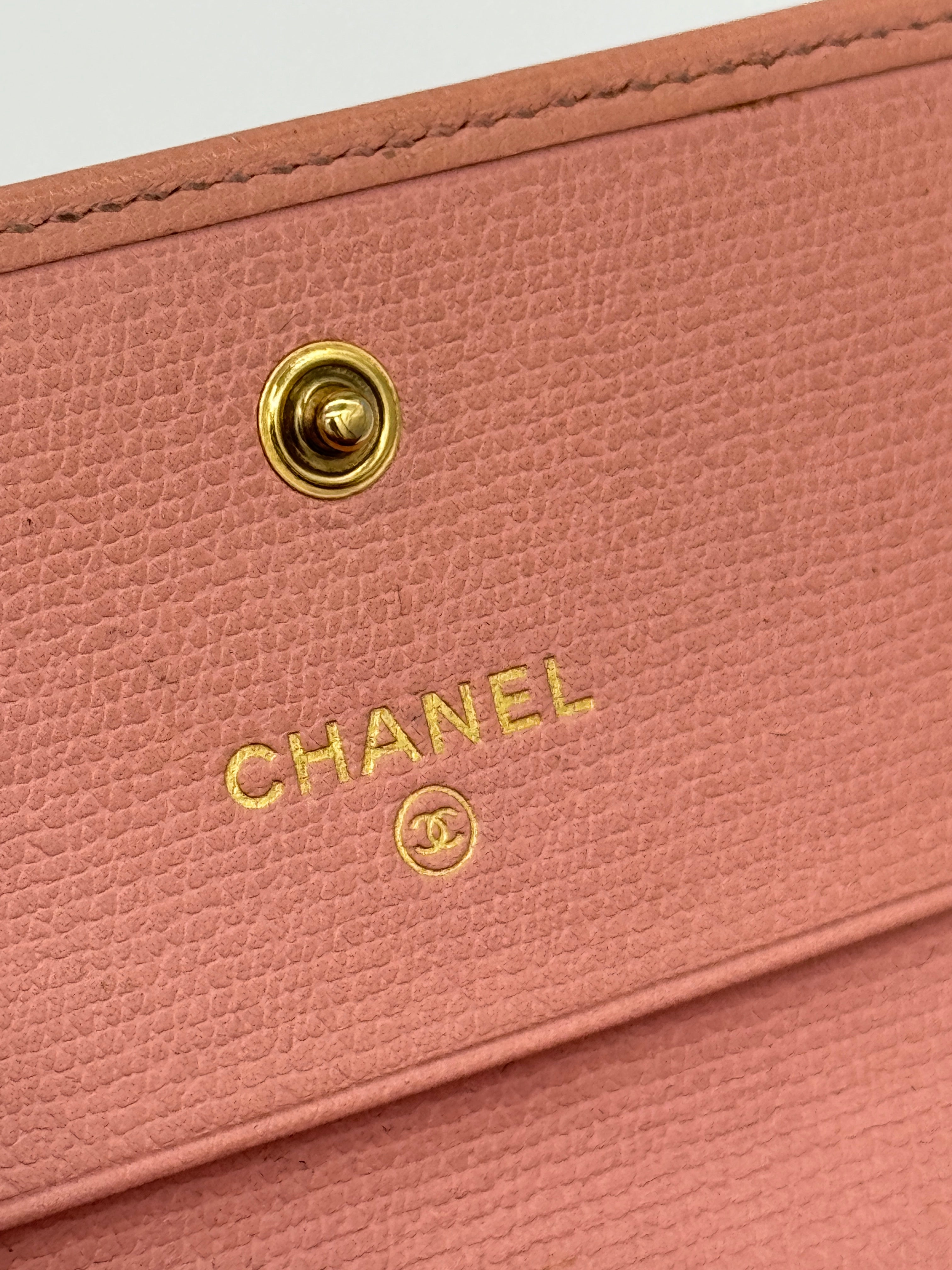 Chanel Button Trifold Wallet